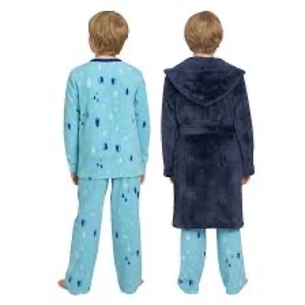 Lands' End Boys 2-piece Pajama & Robe Set Size XS 5/6